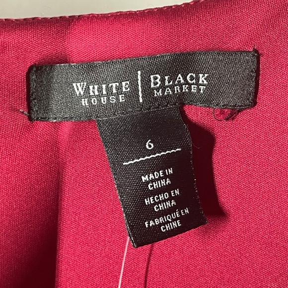 NEW White House Black Market Dress Womens 6 red pencil cocktail sheath classic - Picture 4 of 10